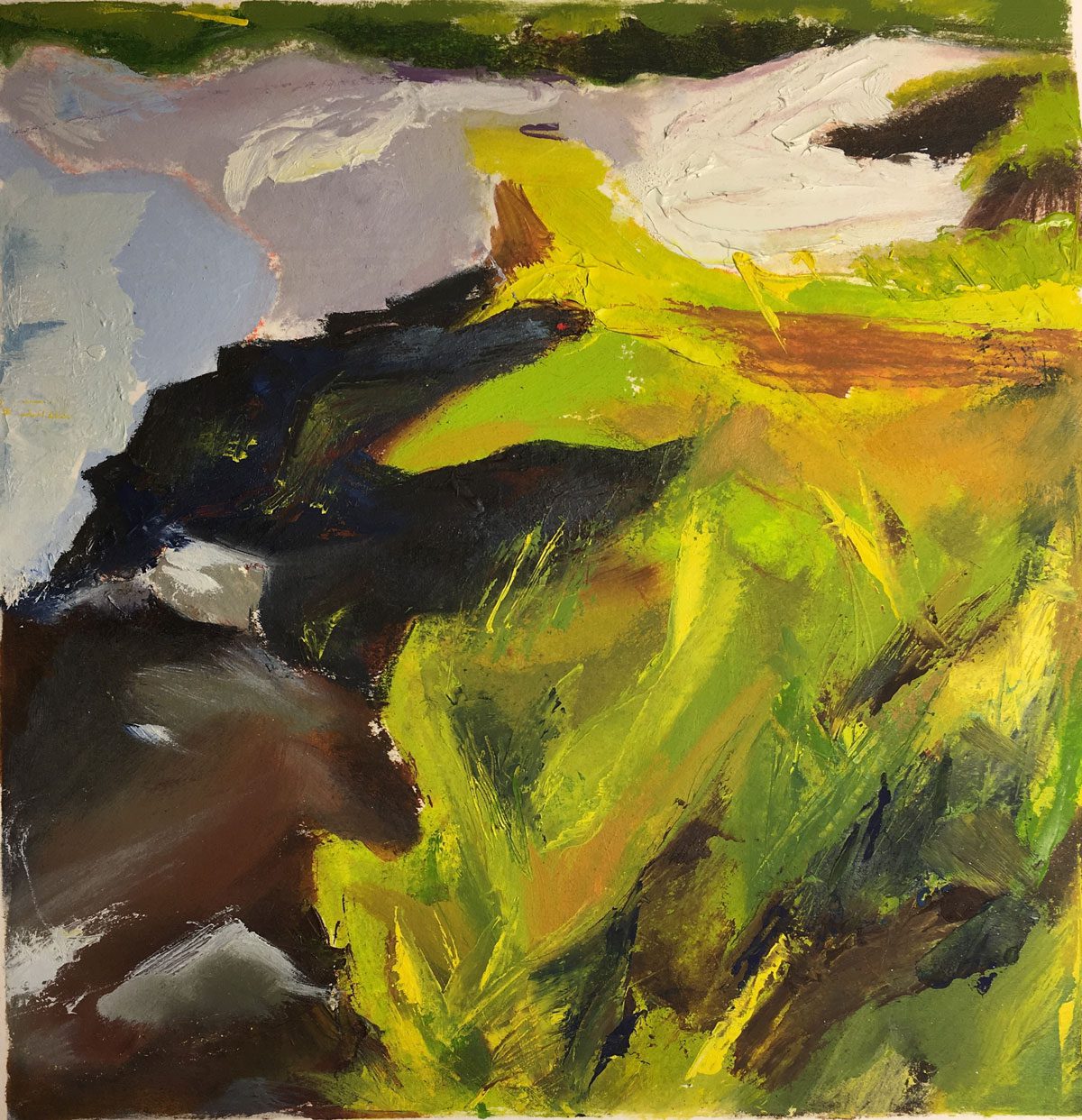 Marsh, oil on paper